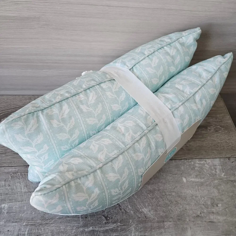 Martha Stewart Vineyard Vines Lumbar Outdoor Decorative 11 x 18 Pillow Set of 2